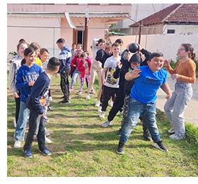 A spring camp for children in Albania